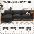 thumbnail image 4 of Homrest 89" L Shape Deep Modular Sectional Sofa Cloud Couch, USB Type-C Port, Storage Pockets(3-Seat, Black), 4 of 8