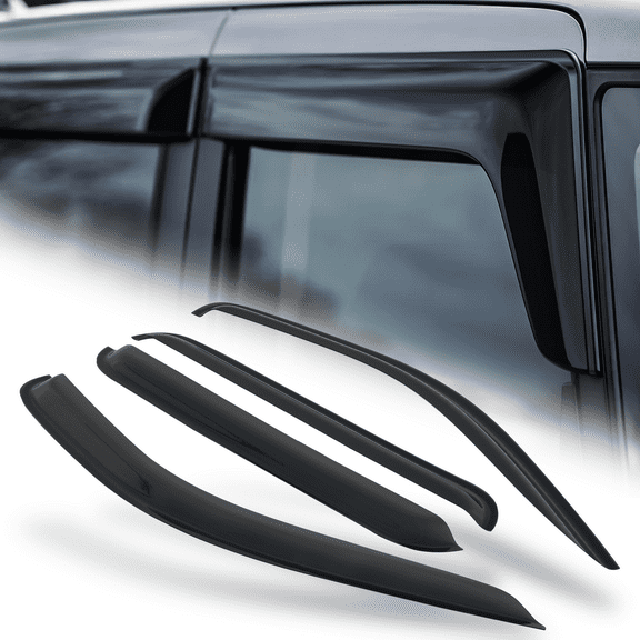 M-AUTO 4Pcs Set Window Visor Deflector Sun Rain Guard Smoke Tinted Outside Mount for 1998 1999 2000 2001 2002 2003 Dodge Durango