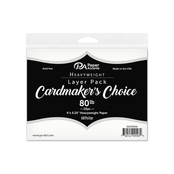 Cardmakers Choice Card Layer 4x5.25 80lb Wht 25pc