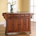 thumbnail image 2 of Pemberly Row Traditional Wood/Stainless Steel Kitchen Cart in Cherry, 2 of 8