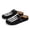 black, variant on Men Skeleton Pattern Buckle Strap Mule Slippers Flat Casual Shoes