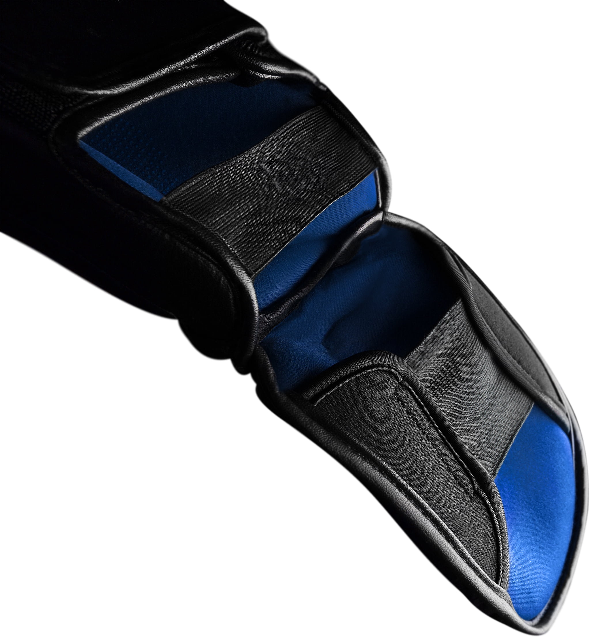 Hayabusa T3 Striking Hook and Loop Vylar MMA Shin Guards - Medium - Black/Blue