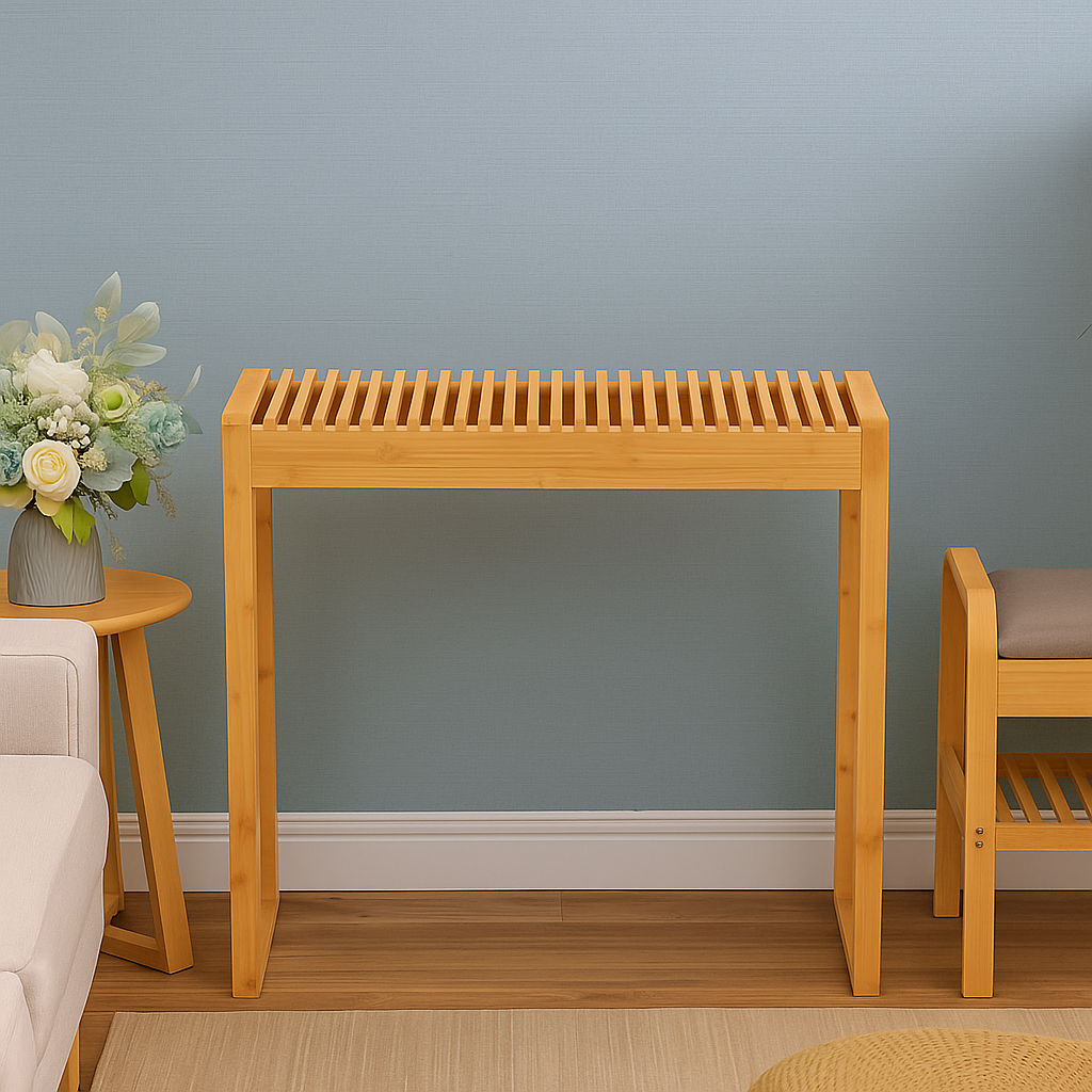 Proman Products TB17235 Cambridge Bamboo Long Console Table for Entryway Hallway Entrance, Natural, 31.5" W x 13.5" D x 30" H