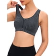 thumbnail image 5 of SHCKE Zip Front Sports Bra Wireless Post-Surgery Bra Racerback Yoga Workout Bras, 5 of 6