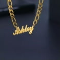thumbnail image 2 of Figaro Chain Custom Name Gothic Gold Necklace Mother's Gift Women Jewelry, 2 of 9