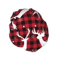 thumbnail image 2 of Balery Christmas Buffalo Plaid Shower Caps, Double Layer Waterproof Shower Cap, Double Layers Reusable Shower Cap With Soft Comfortable For Long Thick Hair Soft Bath Shower Hair Caps, 2 of 9