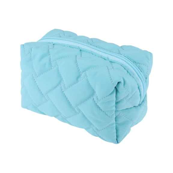 Unique Bargains 1 Pc Lady Portable Make Up Organizer Case for Outdoor Activities Light Blue Polyester