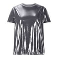 thumbnail image 5 of Fashion Women's Summer Round-Neck Solid Short Sleeve Casual Blouse, 5 of 5