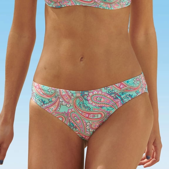 LASCANA Women's Paisley Print Classic Bikini Swimsuit Bottom