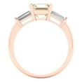 thumbnail image 4 of 1.62 ct Square Emerald Cut Natural Morganite Three-Stone Engagement Ring for Women in 18K Rose Gold, 4 of 5
