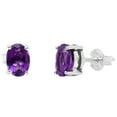 thumbnail image 3 of Natural African Amethyst Stud 925 Sterling Silver Earrings Jewelry DGE1075_A E-1017, 3 of 6