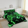 thumbnail image 3 of Erosebridal Green Gamepad Bedding King Comforter Set, Gradient Geometry Down Comforter, Gaming Sports Decor, Reversible 3pcs, 3 of 7