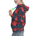 thumbnail image 2 of Lsque Rose Flowers Pattern Casual Women's Hoodie,Hooded Sweatshirt with Kangaroo Pocket,Pullover Hoodie with Eye-catching Drawstrings-Large, 2 of 7