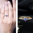 thumbnail image 3 of Rosec Jewels Natural Tanzanite Heart Shaped Engagement Ring - Tanzanite Diamond Ring - AAA Quality - with Jewelry Box, 14K Yellow Gold, US 5.50, 3 of 8