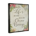 thumbnail image 3 of Stupell Industries Tropical Ocean Breeze Floral Border Summer Phrase Graphic Art Jet Black Floating Framed Canvas Print Wall Art, Design by CAD Designs, 3 of 5
