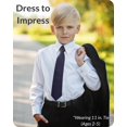 thumbnail image 3 of Corbata Umo Lorenzo para niños pequeños, color azul marino, con clip, 3 of 9