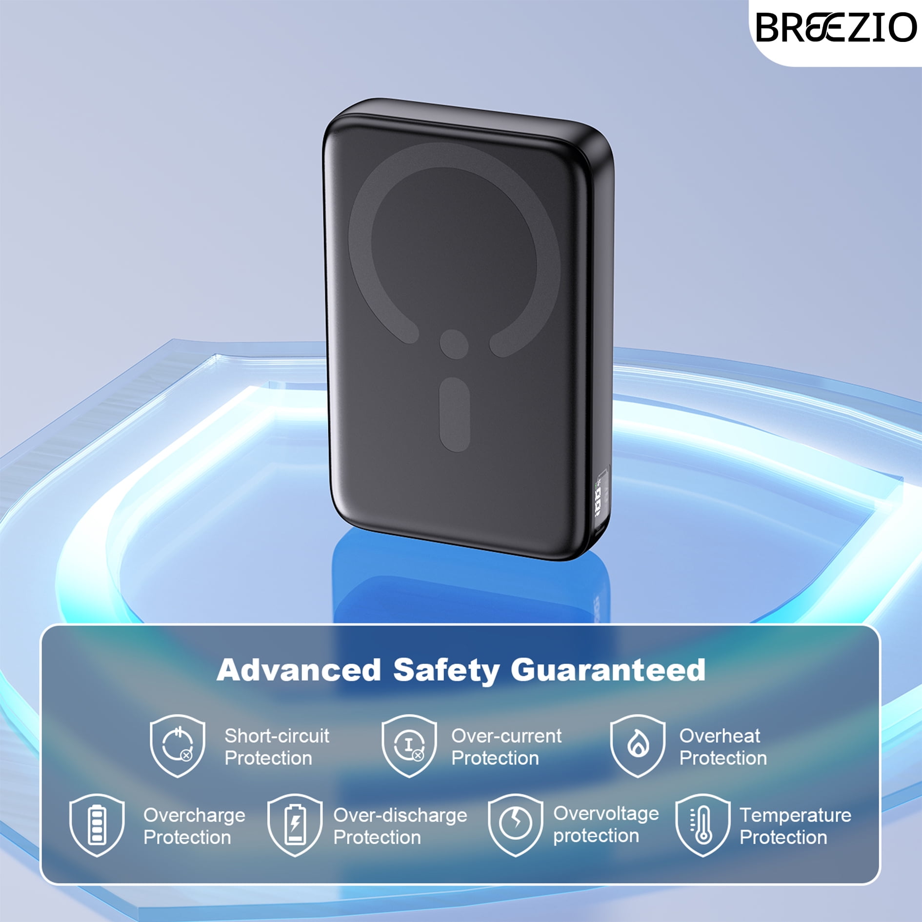 Magnetic Wireless Portable Charger, 12000mAh Power Bank, Fast Charging Battery Pack Compatible for iPhone 17/16/15/14/13, Black