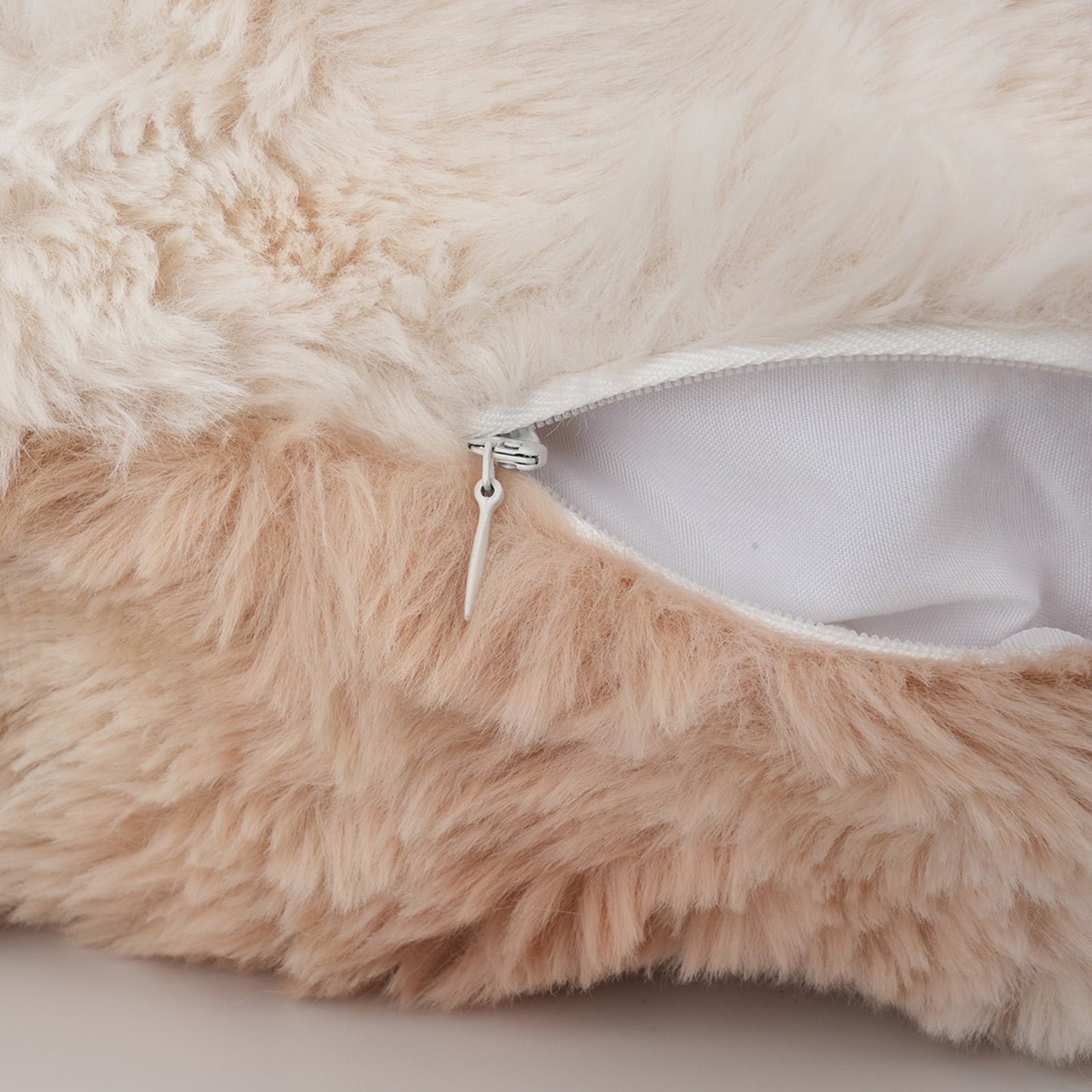 Sanmadrola Pillow Covers 18x18 Fluffy Faux Rabbit Fur Decorative Throw Pillows Case, Shaggy Decorative Cushion Covers for Sofa, Bedroom, Living Room, Cozy Home Décor, Set of 2