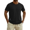 thumbnail image 2 of DeHolifer Men's Workout Shirts Plus Size Quick Dry Athletic Running T-Shirts Lightweight Short Sleeve Sports Gym Tops Black M, 2 of 8