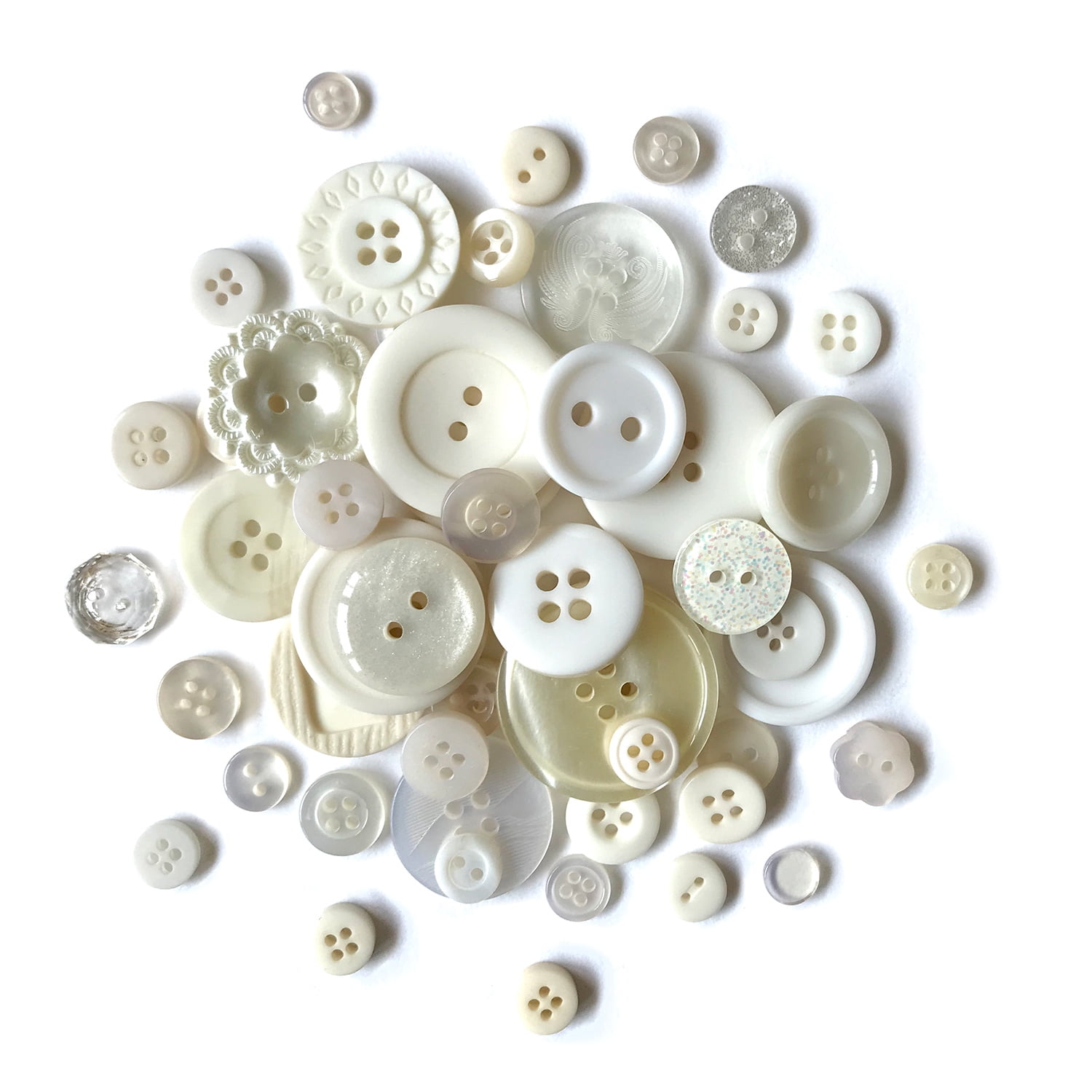 Buttons Galore 700+ Neutral Color Craft & Sewing Buttons in Mason Jar