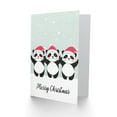 thumbnail image 2 of Artery8 Santa Hat Dancing Panda Bear Trio Cute Cartoon For Child Kids Christmas Card, 2 of 3