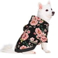 thumbnail image 2 of Honeii Rose Flowers Print Small Dog Hoodies Pet Hooded Sweatshirts Fall Winter Puppy Cat Sweaters Warm Clothes for Small Dogs Outfits Costume-X-Large, 2 of 7