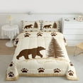 thumbnail image 2 of Manfei Jungle Wildlife Bedding Comforter Set,Cute Bear Paws Twin Comforter Sets,Beige Brown Bedding Set For Men Women,Microfiber Bedroom Decor Reversible,2-Piece, 2 of 8