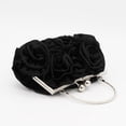thumbnail image 4 of Women's Elegant Satin Evening Clutch with Detachable Silk Rose Handbag for Formal Parties and Occasions for Wedding Black One Size, 4 of 6