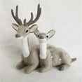 thumbnail image 4 of Grandest Birch Flocking Realistic Deer Statue PE Compact Delicate Deer Figurine Office Decor Decorative Flocking Clear Texture Dee, 4 of 8