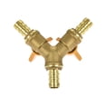 thumbnail image 7 of Uxcell 3 Way Shut off Ball Valve 0.4" Dia Barb Y Shaped Brass Tee Connector Switch Stainless Steel, 7 of 7