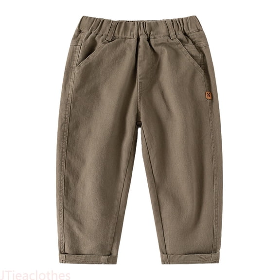JTieaclothes Boys Casual Loose Fit Long Pants With Pockets Comfortable Elastic Waist Trousers For Kids Age 3 10 Years Daily Wear School Play,Boys Pants Sizes 3-4 Years