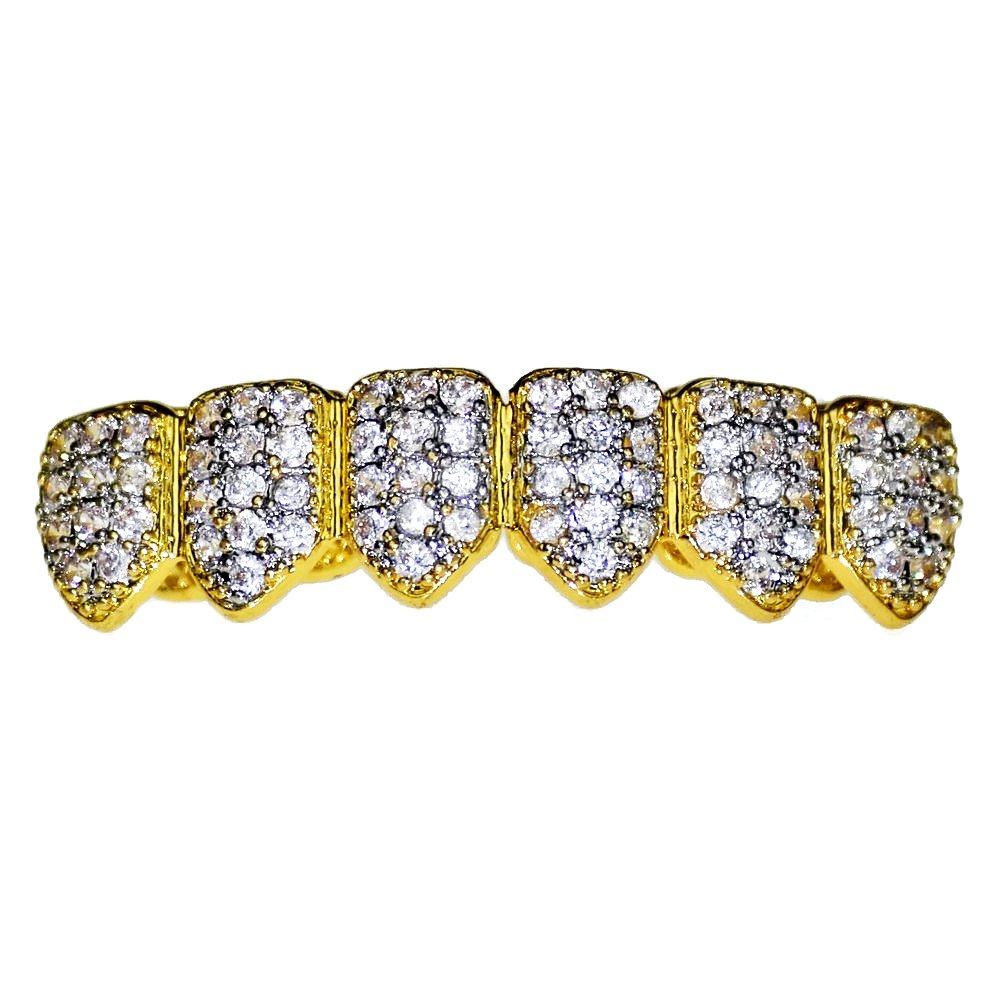 Best Grillz Bling Grillz 18K Gold Plated And Silver Tone Bottom Row
