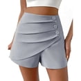 thumbnail image 2 of Pxiakgy Womens Shorts Dressy High Waisted Wide Leg Shorts Pleated Business Casual Work Trouser Shorts Lounge Summer Side Button Pleated Shorts with Pockets Dressy Summer Shorts for Women 2025 Relaxe, 2 of 6