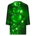 thumbnail image 5 of Women's St Patricks Day Shirt 3/4 Sleeve Tshirt V Neck Saint Patrick's Tunic Tops Irish Outfit Saints Tops Casual TeeSummer Shirt Cozy Pullover Green Clover T-Shirts Women Trendy S-5XL, 5 of 5