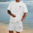 thumbnail image 2 of Xmyrz Shorts Set For Men Outfits Set Fresh Short Sleeve Suitable Large Size Coconut Tree Print Regular Style Holiday Trendy Clothes Sets, 2 of 5