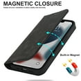 thumbnail image 2 of Feishell Wallet Case for iPhone 13,Built-in Magnet Compatible with Magsafe Charger,Premium PU Leather Magnetic Closure Flip Holder RFID Blocking Card Slots Anti-falling Phone Cover,Black, 2 of 12