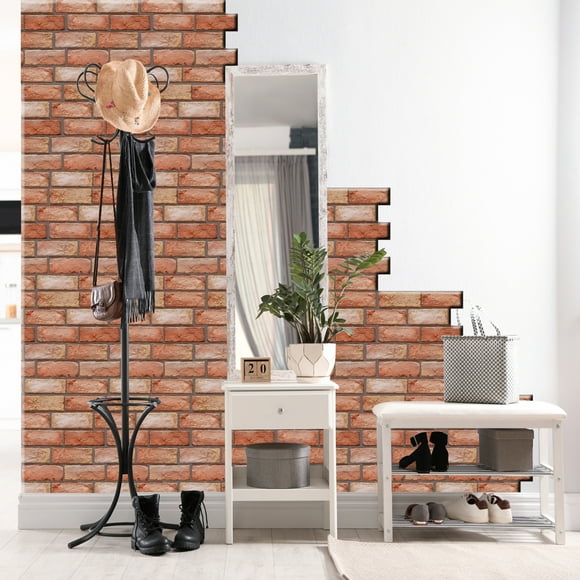 Wallpaper,Room Kitchen Countertop Pvc Wall Stickers Removable Adhesive Wallpaper Dimension Red Brick Wallpaper Peel Stick 3 Dimension Red Peel Stick Pvc Stickers Room Kitchen Wall Stickers Room Proof