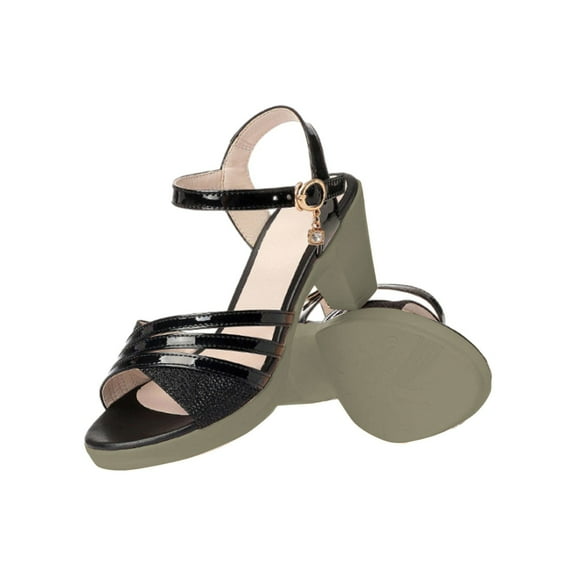 Aueoeo Womens Sandals Comfortable Women House Slippers Summer Sandals Chunky Heel High Heel One Buckle Shoes Summer Shoes