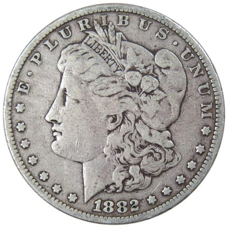 1882 Morgan Dollar F Fine 90% Silver $1 US Coin Collectible