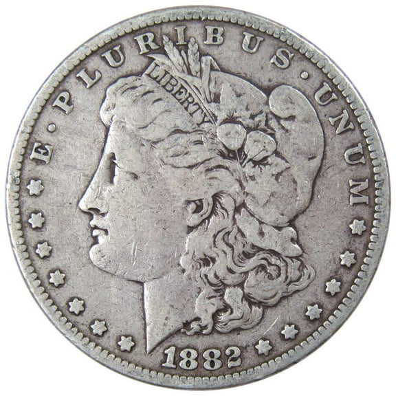 1882 Morgan Dollar F Fine 90% Silver $1 US Coin Collectible