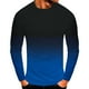 thumbnail image 1 of Blusas y camisas de manga larga y cuello redondo para hombre, estilo casual, con estampado degradado, cuello redondo, camiseta de manga corta, abrigo de poliéster., 1 of 2