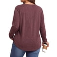 thumbnail image 4 of WellSize Womens Plus Size Tops Casual Pleated V Neck Fall Blouse Tunic Long Sleeve Shirts, 4 of 7