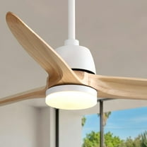 Sofucor 56 Inch Ceiling Fan with Lights Remote Control Dimmable Light Reversible DC Motor Modern Farmhouse Large Ceiling Fan for Kitchen Bedroom Basement Dining Living Room Light Wood