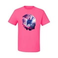 thumbnail image 2 of Wild Bobby, Galactic Space Cat Riding a Llama, Animal Lover, Men Graphic Tees, Neon Pink, Medium, 2 of 3