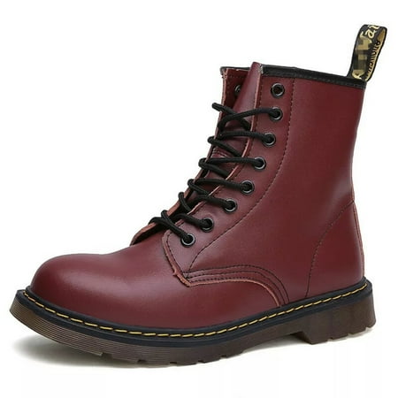 

Unisex Slip Resistant Service Boots Martin Boots Men Trend High Top Men Martin Boots Women British Style Couple Shoes Plush lining inside shoes