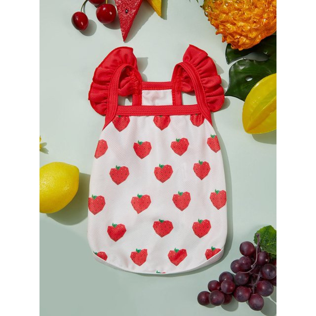 PETSIN Strawberry Print Pet Tank