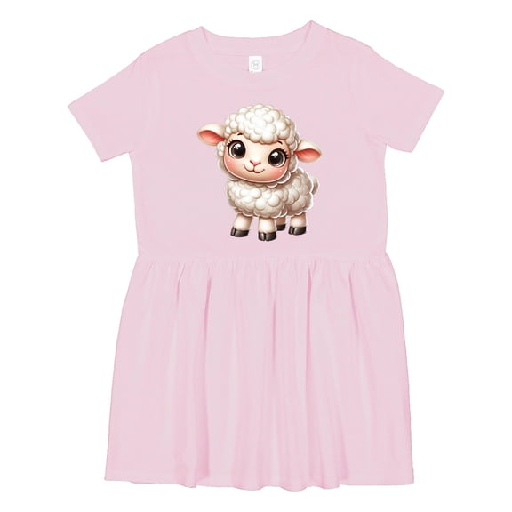 Inktastic Cute Fluffy Lamb Girls Toddler Dress