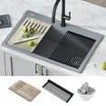 thumbnail image 2 of KRAUS Bellucci Workstation 33 in. Drop In Single Bowl Granite Kitchen Sink in Metallic Gray with Accessories, 2 of 7