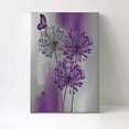 thumbnail image 3 of AatoeaX Purple Dandelion Wall Art Purple and Grey Floral with Butterfly Canvas Wall Art Modern Abstract Wall Art Decor for Living Room Bedroom Bathroom Office Ready to Hang, 3 of 4