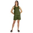 thumbnail image 5 of Bimba Solid 2 Pcs Nightwear Set For Womens Casual Sleeveless Loungewear Shirt & Short Sleepwear, 5 of 7